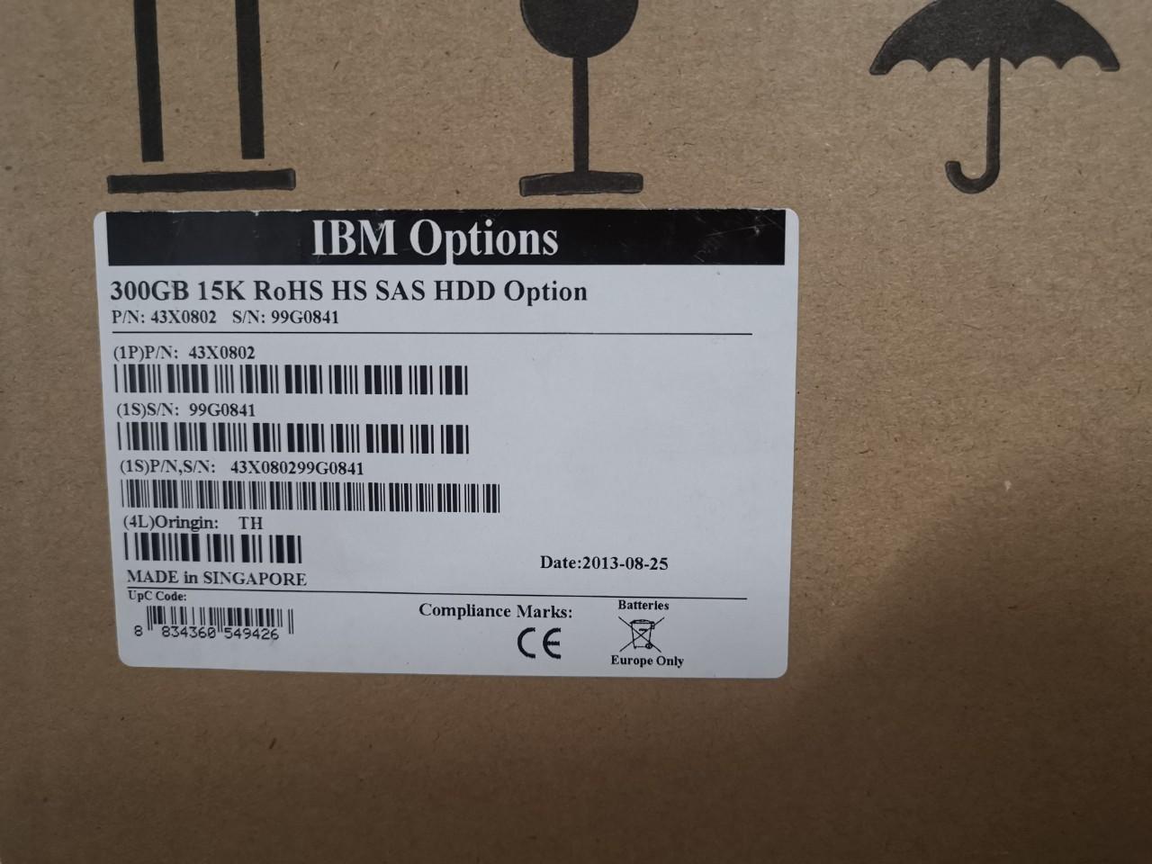 SAS IBM 300GB SAS 15K 3.5 Hot Swap 43X0802 43X0805 ใหม่ พร้อมกล่อง มาพร้อม Tray
