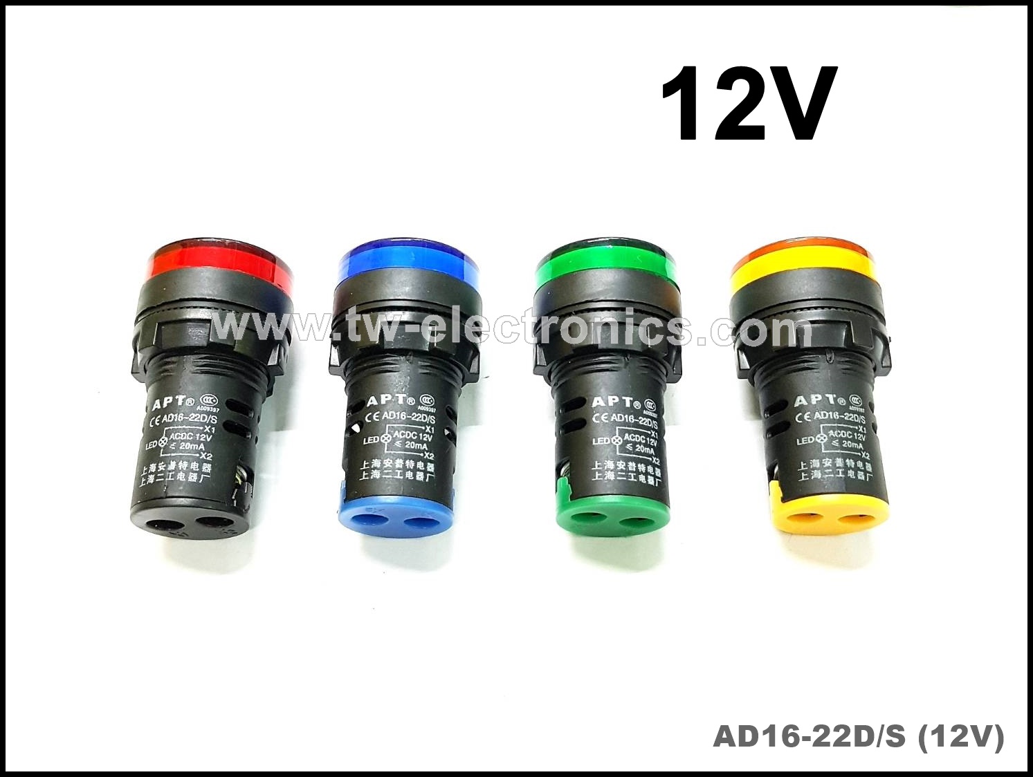 หลอดตู้คอนโทรล 22mm (12V) / AD16-22D/S Pilot Lamp
