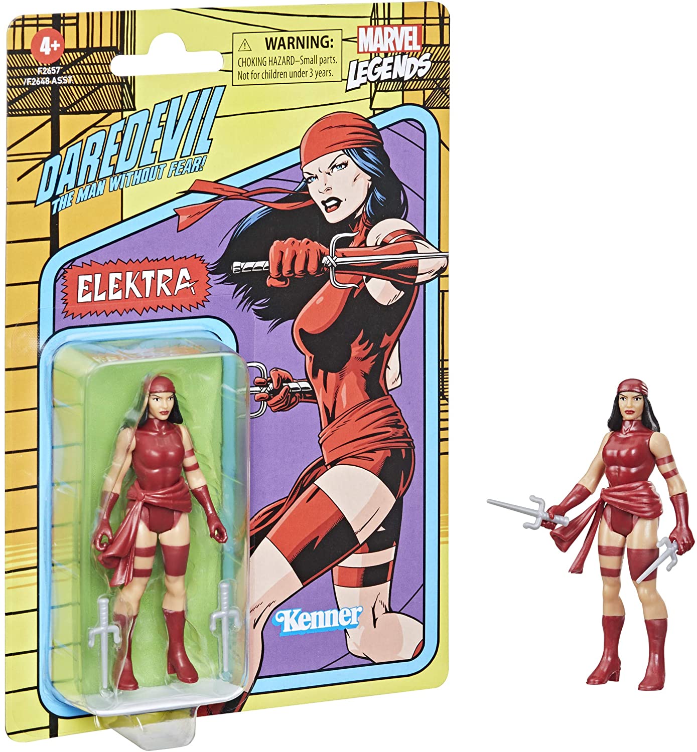 Hasbro Marvel Legends Series Elektra 3.75-Inch Retro 375 Collection Action Figure ฮาสโบร มาร์เวล เลเจนด์ หุ่นโมเดลฟิกเกอร์ อีเล็คตร้า ขนาด 3.75 นิ้ว ลิขสิทธิ์แท้