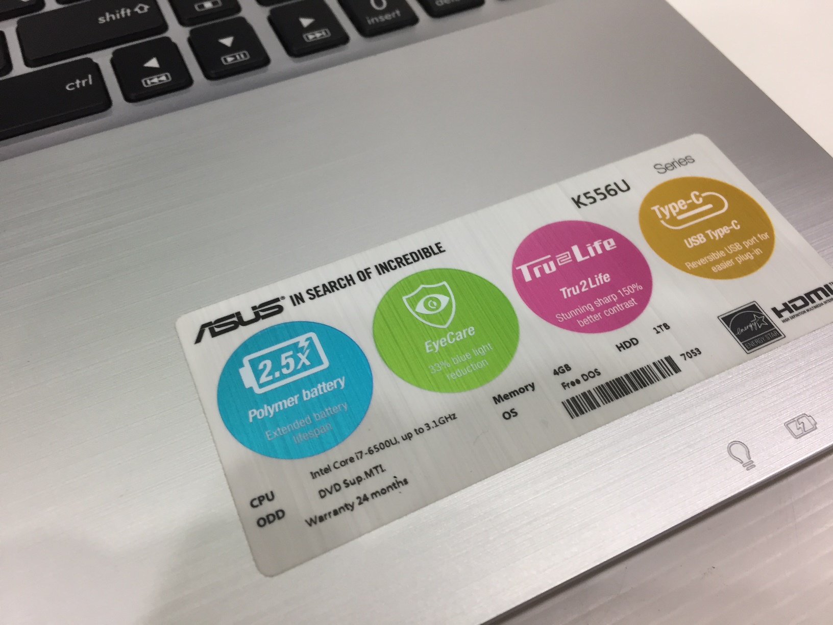 Asus K556UQ i7-6500U