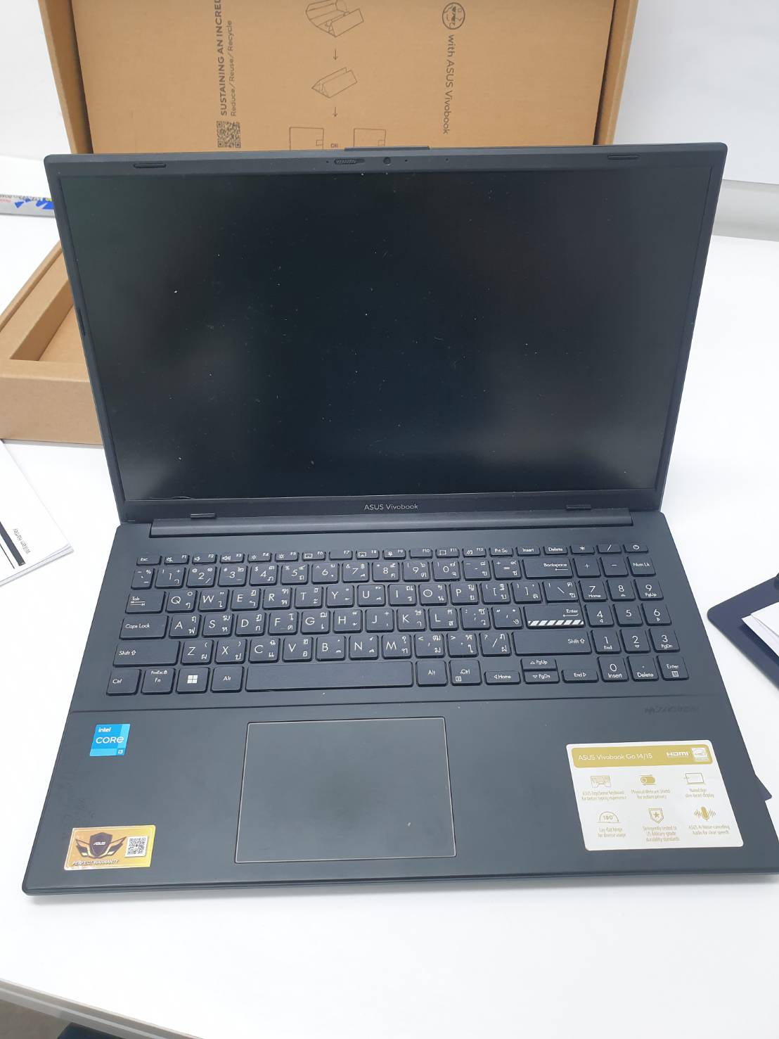 โน๊ตบุ๊ค Asus Vivibook Notebook i3 gen12 i3-N305 Ram 8GB m.2 512 ใหม่มากมีกล่องมีประกัน