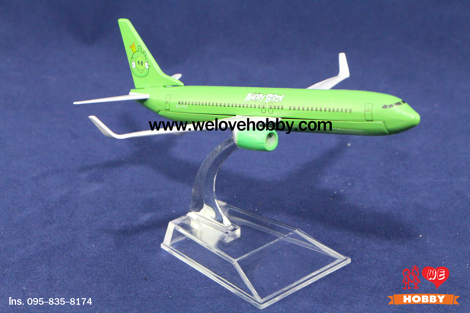 โมเดลเครื่องบิน Nok Air นกแอร์ ลาย Angry Birds สีเขียว ประเทศไทย