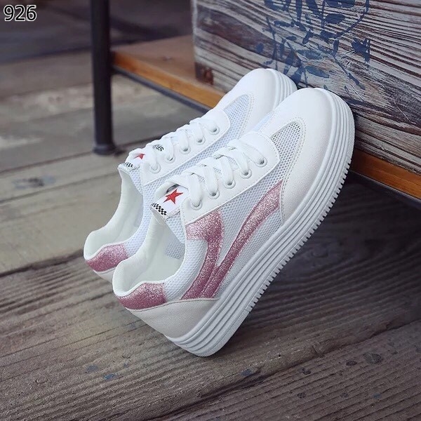 รองเท้าผ้าใบพียูสไตล์แฟชั่นเกาหลี (สีเทา)