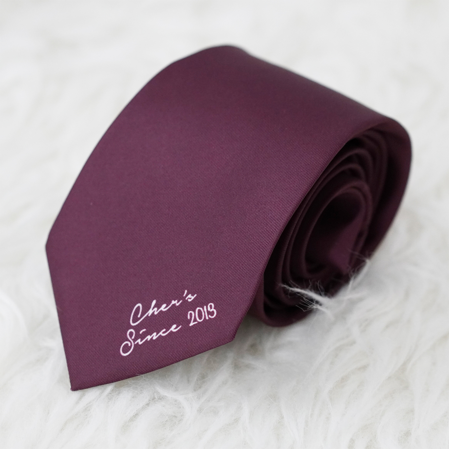 เนคไท สั่งทำใส่ชื่อ ขนาด 3" - Minimal - Burgundy