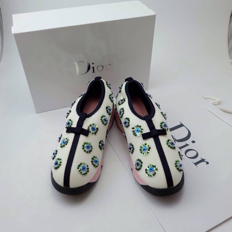 พร้อมส่ง : รองเท้าผ้าใบ Dior Fusion Sneakers (สีขาวดอกฟ้า)