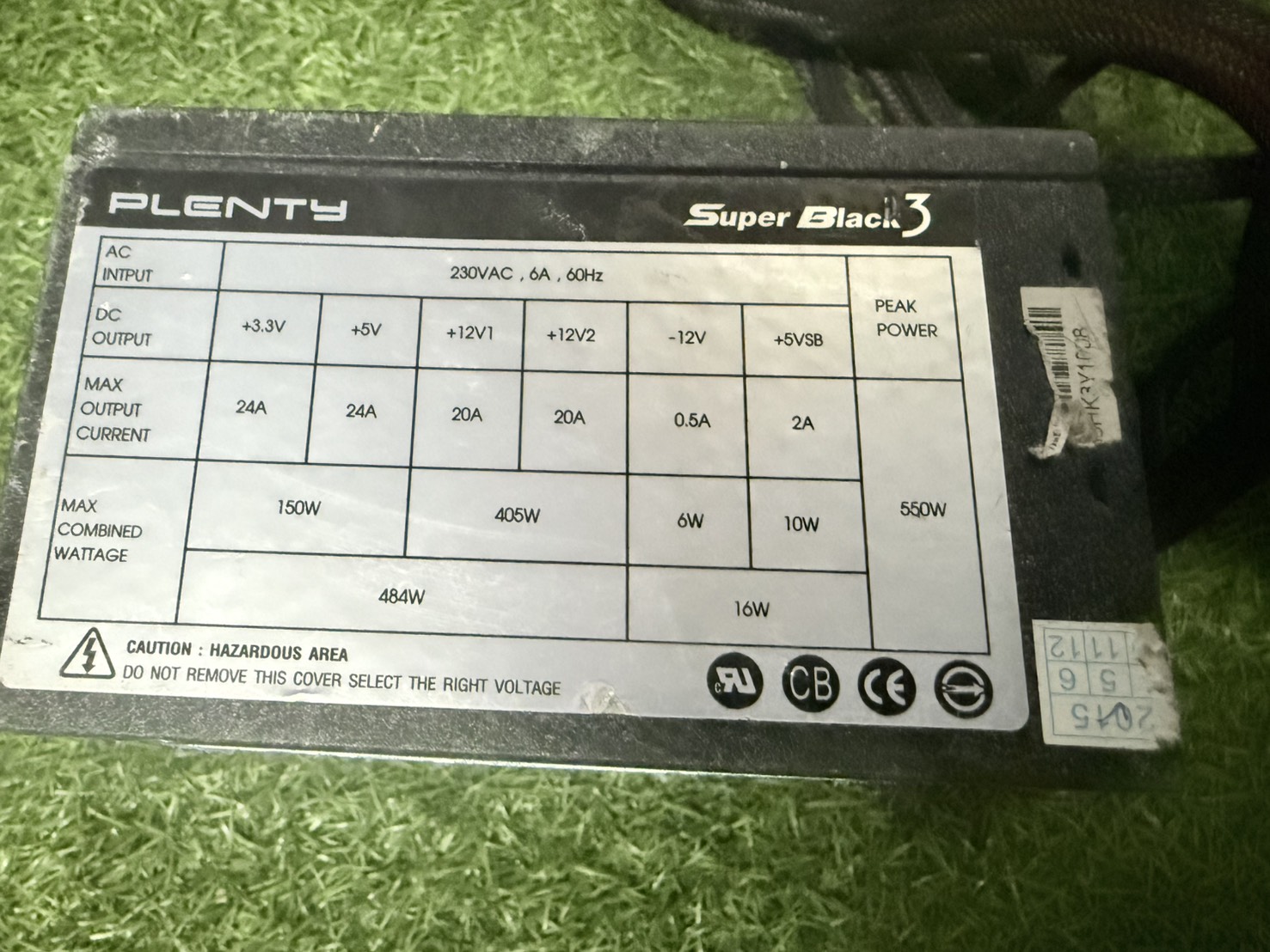 อุปกรณ์จ่ายไฟ POWER SUPPLY PLENTY SUPER BLACK 3 - 550W สายตามรูป