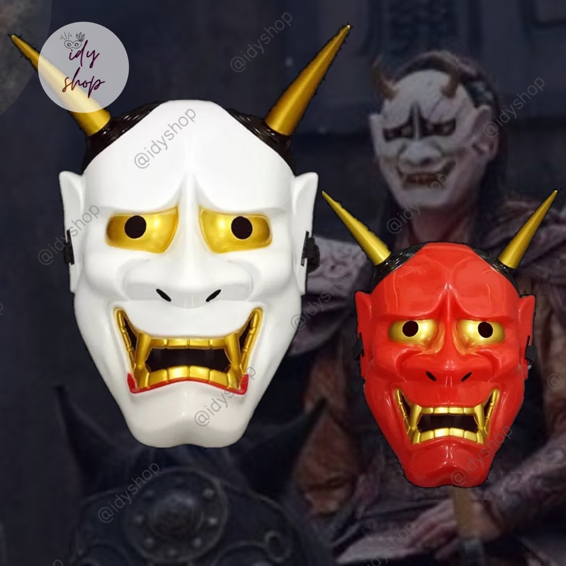 หน้ากากปีศาจญี่ปุ่น ฮันเนีย Hannya หน้ากากปาร์ตี้ หน้ากากแฟนซี หน้ากากฮาโลวีน หน้ากากผี หน้ากากคอสเพลย์ Japanese Devil Noh Hannya fancy Mask idyshop