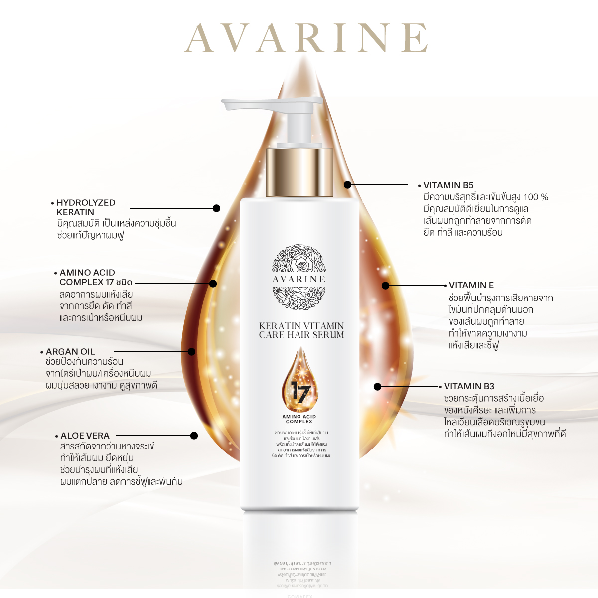 AVARINE KERATIN VITAMIN CARE HAIR SERUM 100ml 120 กรัม