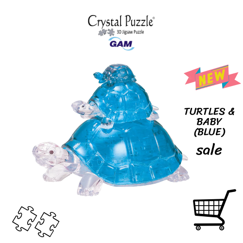 3 Turtles & Baby (Blue)_3D Crystal Puzzle™