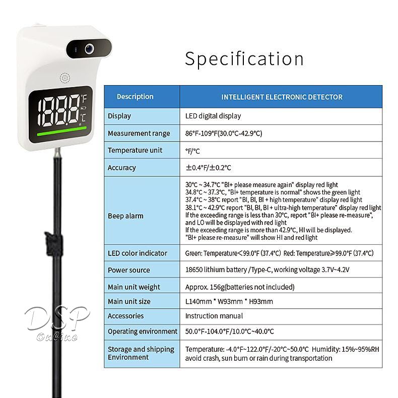 ขายถูก IF-K9Pro เครื่องวัดอุณหภูมิร่างกาย สำหรับใช้ในที่ร่มและกลางแจ้ง มีอย. Indoor/ Outdoor Automatic body temperature detector