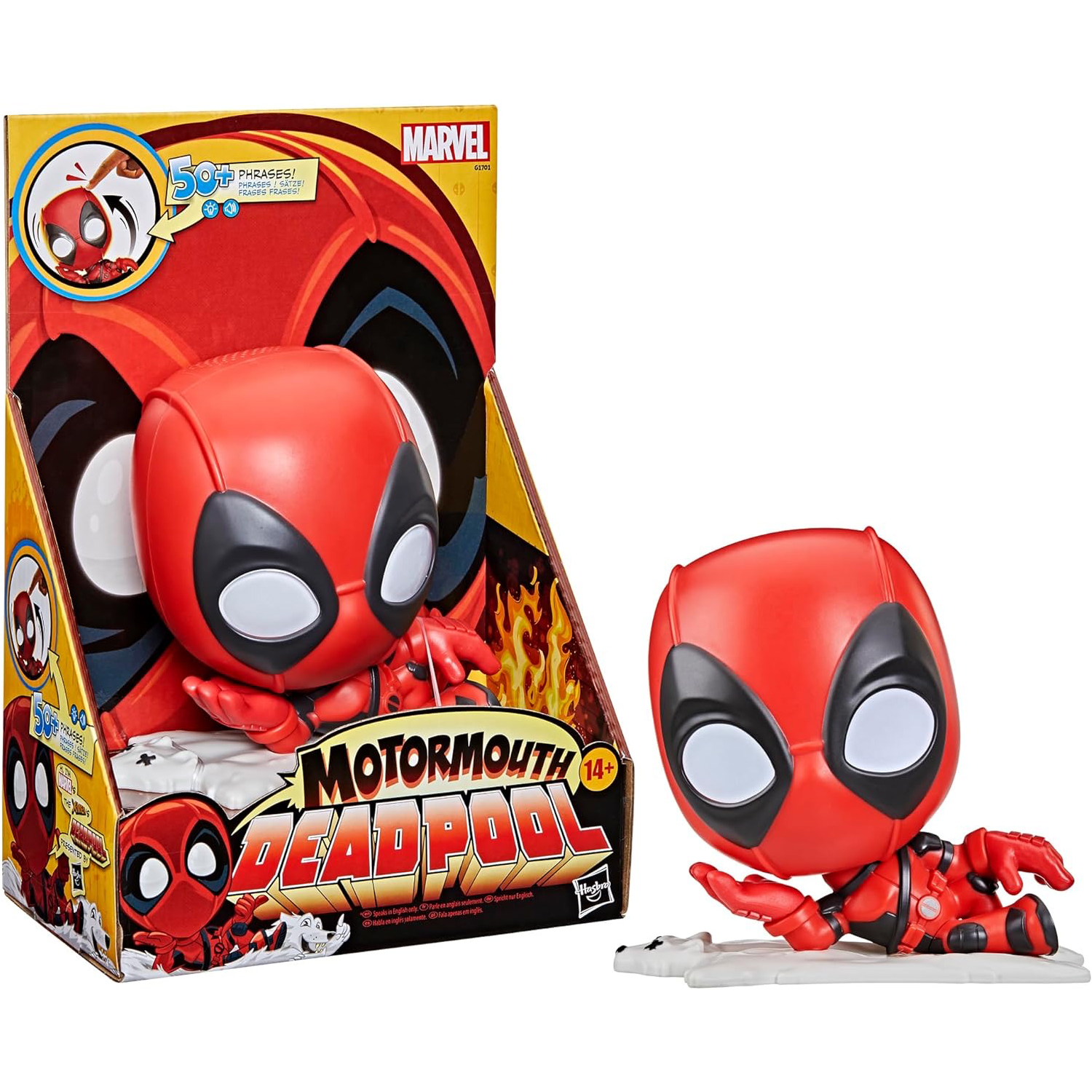 Hasbro Marvel Motormouth Deadpool, 5-Inch (15cm) Electronic Talking Toy with Lights, Sound Effects, & 50+ Phrases ฮาสโบร มาร์เวล เดดพูล มีไฟ มีเสียงและคำพูดเด็ดๆ 50 แบบ ขนาดสูง 5 นิ้ว ลิขสิทธิ์แท้