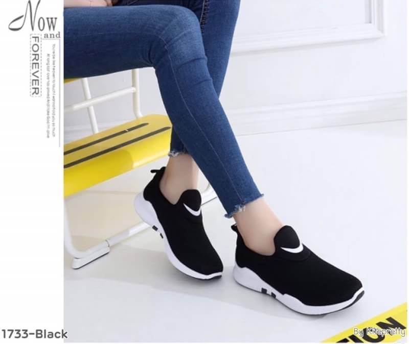 รองเท้าผ้าใบเรียบทรงสวมสไตล์Sport (สีชมพู)