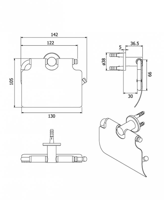 FBVHB-N104AS ที่แขวนกระดาษทิชชูในห้องน้ำ แบบฝาปิด