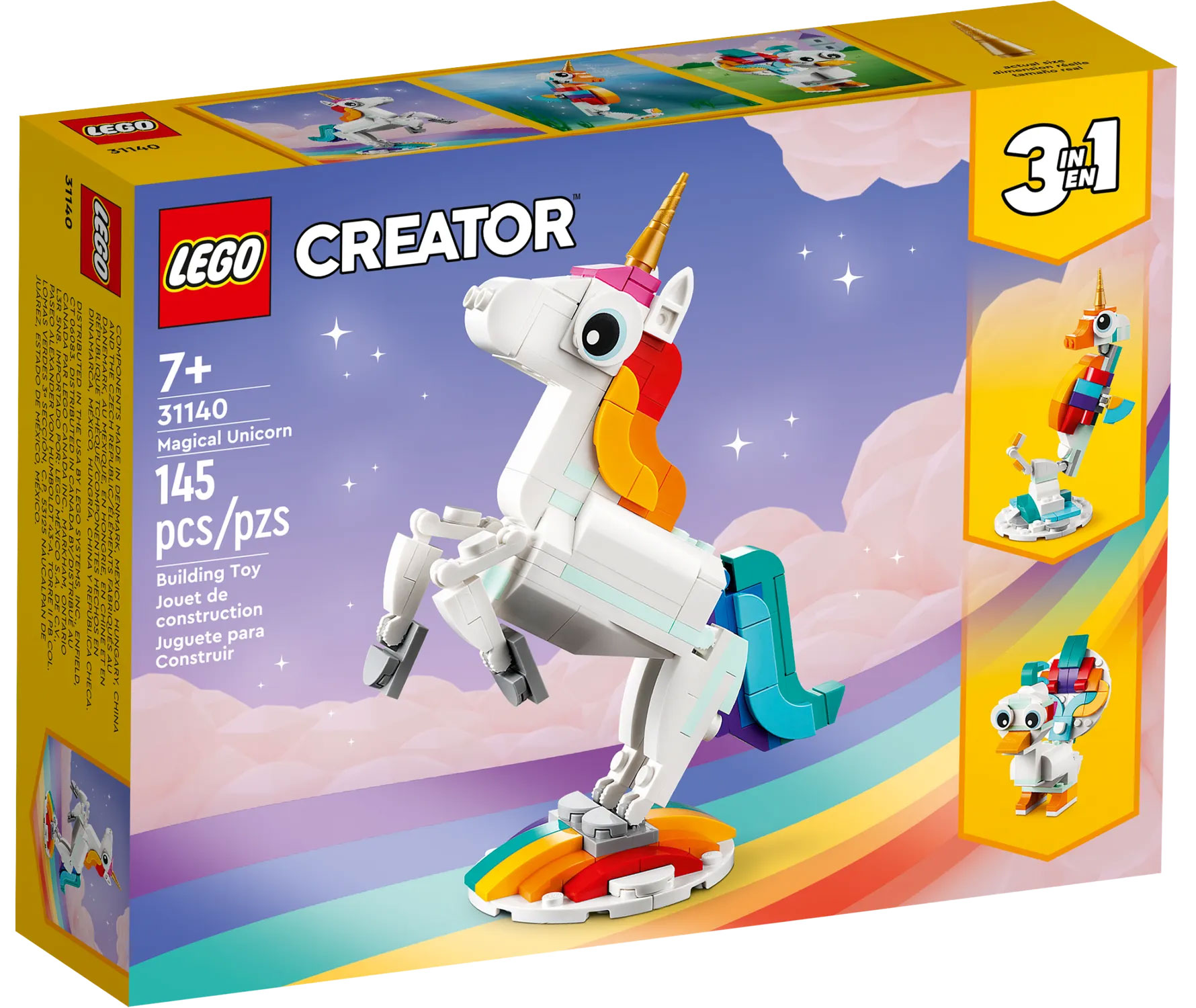 LEGO ตัวต่อเสริมทักษะ เลโก้ Creator 3in1 Magical Unicorn รุ่น 31140