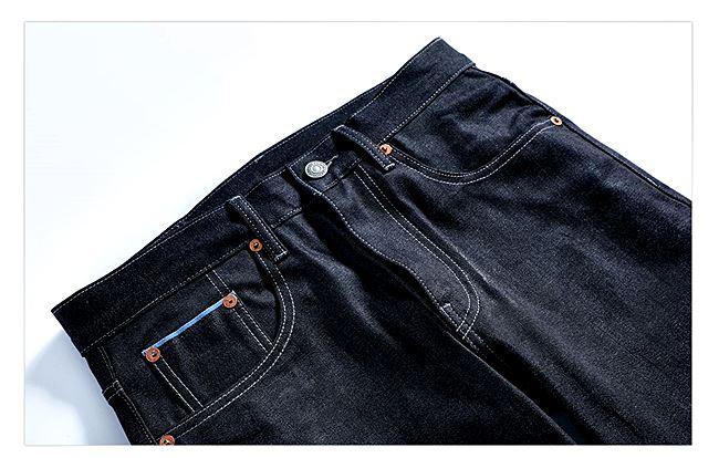 001049 กางเกงยีนส์ XOFO Selvage Denim สไตล์วินเทจ Version Jeans Small Straight ผ้าริมน้ำเงิน Size 28-36