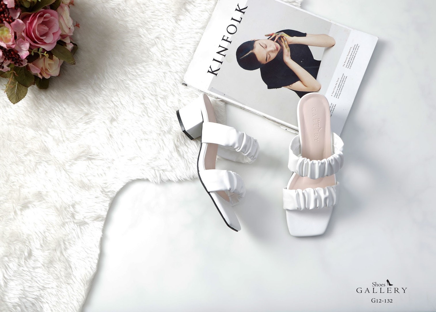 รองเท้าส้นเตี้ยสองตอน (สีฟ้า)