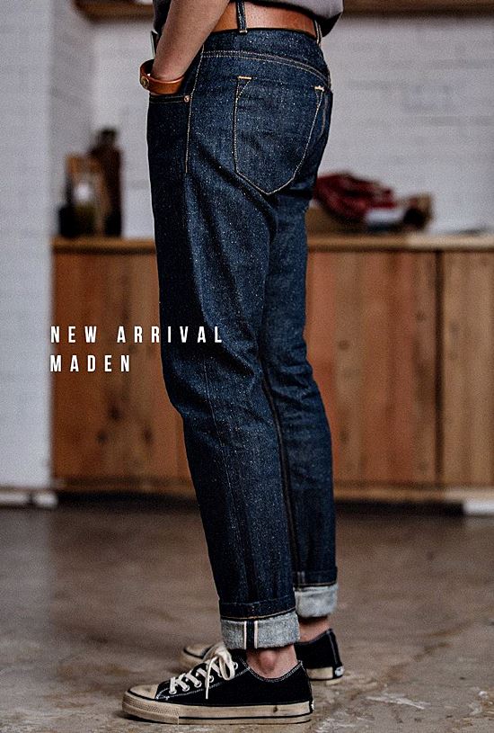 001064 กางเกงยีนส์ Maden American retro Selvage Denim 13Oz ยีนส์วินเทจ Fit Straight ผ้าริมแดง Size 28-34