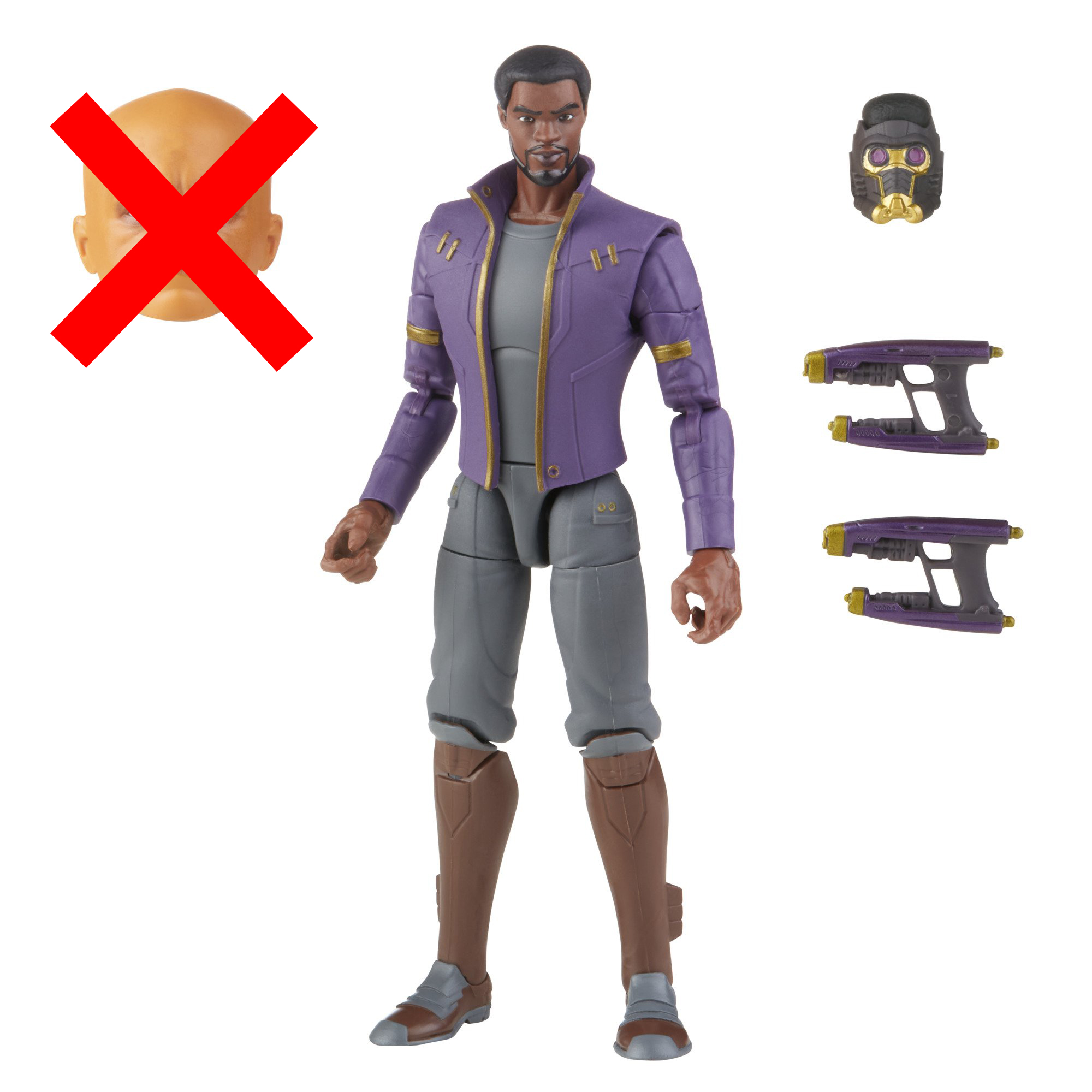 Hasbro Marvel Legends Series What If T'Challa Star-Lord 6-inch Figure ฮาสโบร มาร์เวล เลเจนด์ ซีรี่ย์ส หุ่นโมเดลฟิกเกอร์ วอท อีฟ ทีชัลลา สตาร์-ลอร์ด ขนาด 6 นิ้ว (No BAF) ลิขสิทธิ์แท้