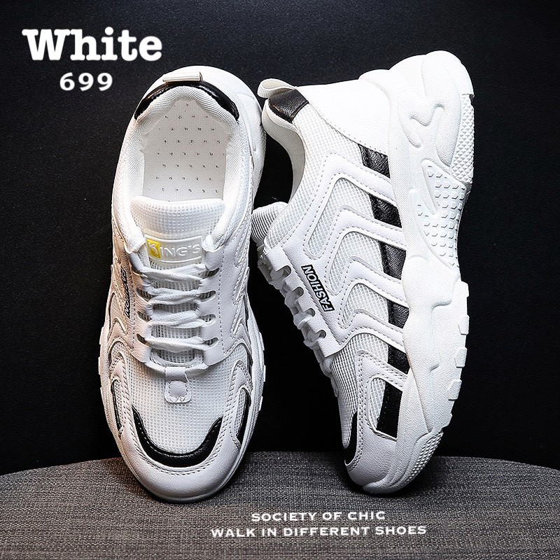 รองเท้าผ้าใบกันลื่นสไตล์สปอร์ต (สีขาว)