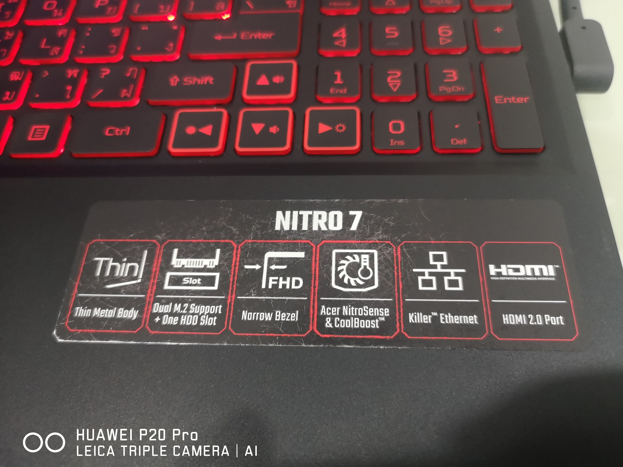 ACER Nitro7 Corei7 Gen9 GTX1660Ti RAM8 M.2512 ประกันยาวๆ 05/2023