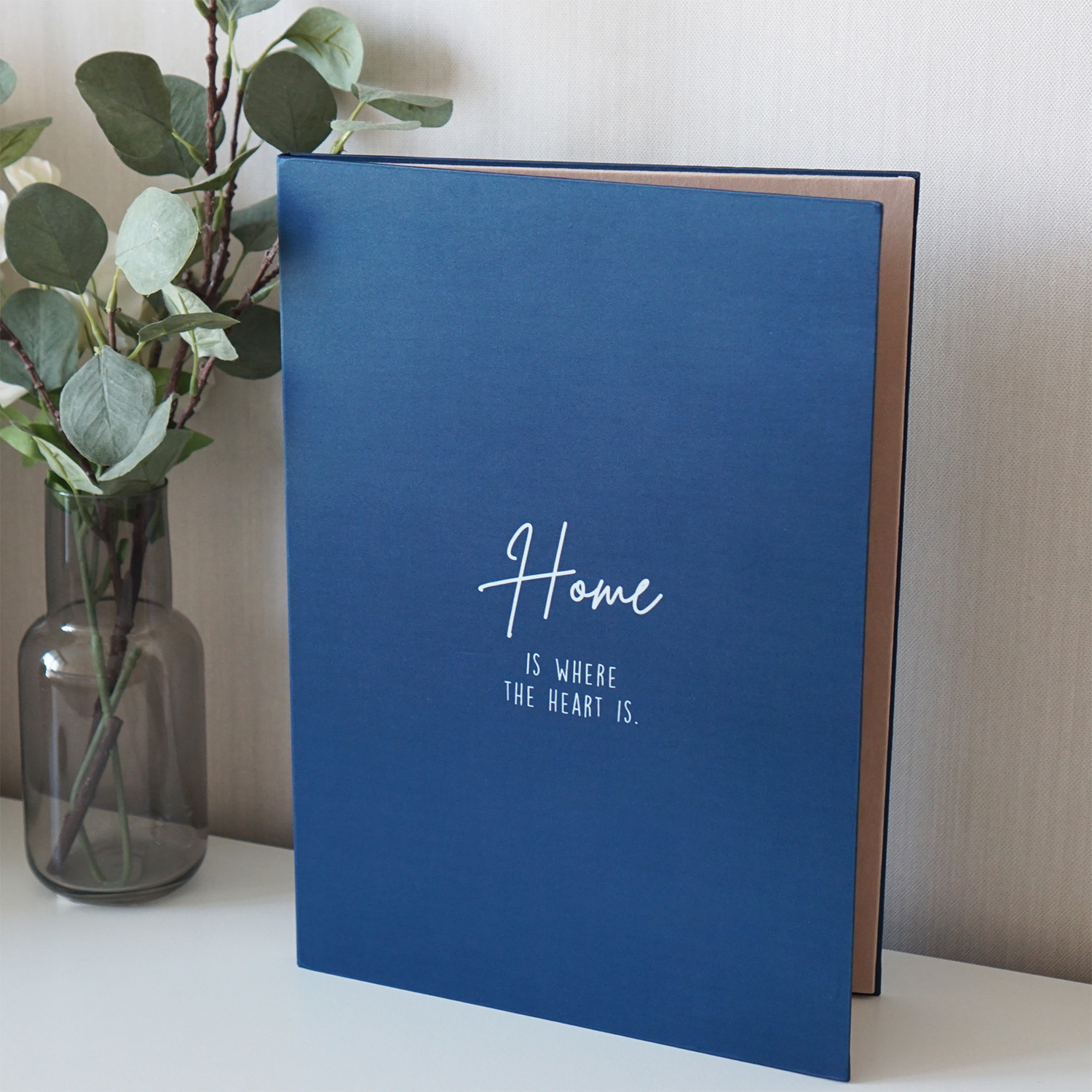 แฟ้มโฉนดที่ดิน สั่งทำใส่ข้อความ ลาย Minimal - Navy