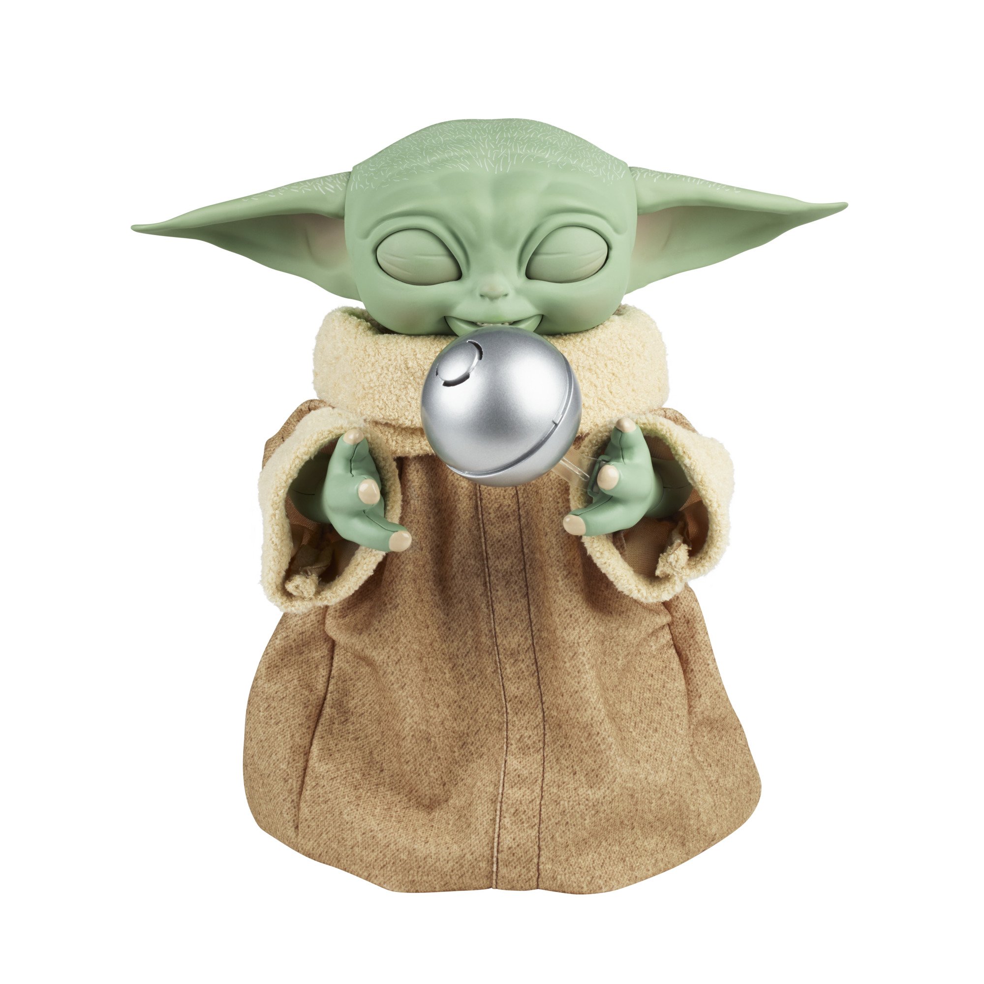 Hasbro Star Wars The Mandalorian Galactic Snackin’ Grogu Baby Yoda The Child Animatronic Edition Toy Figure ฮาสโบร สตาร์ วอร์ส แมนดาโรเลี่ยน หุ่นโมเดลฟิกเกอร์ เบบี้ โยดา แกแลคติค สแน็คกิ้ง โกรกู ขนาด 9 นิ้ว มีเสียงและท่าทาง 40 แบบ ขยับได้ ป้อนอาหารได้