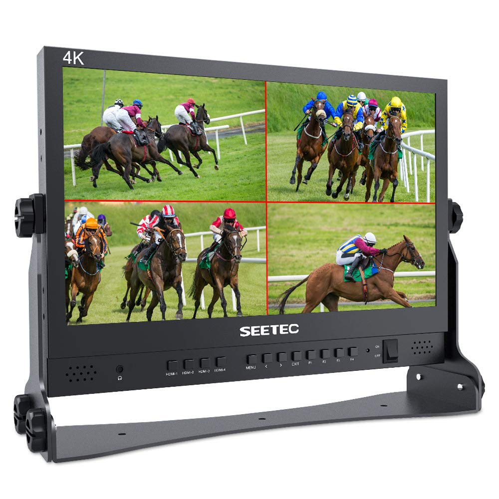 ATEM156 15.6 Inch Live Streaming Broadcast Director Monitor with 4 HDMI Input Output Quad Split Display for ATEM