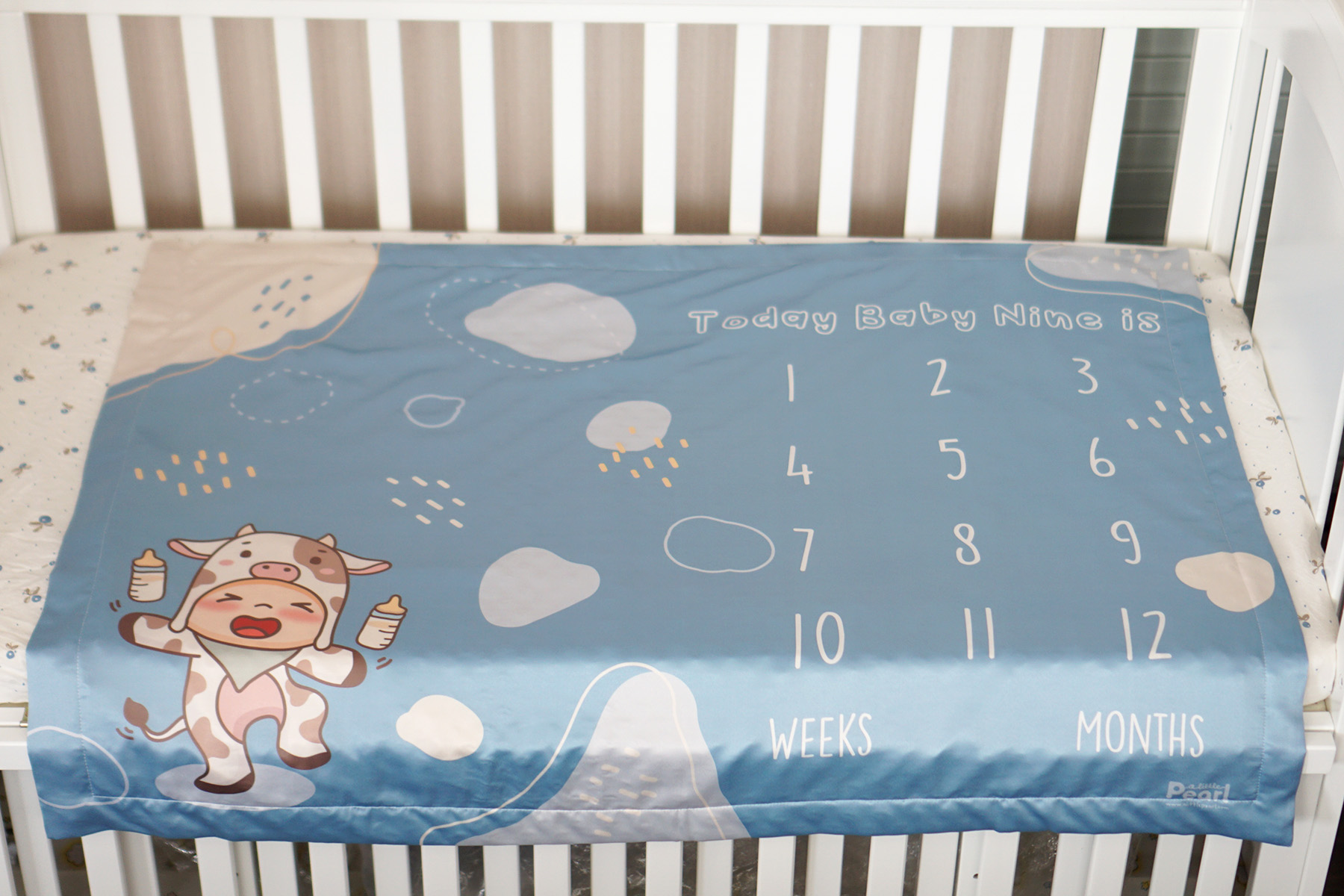 ผ้าห่ม Milestone ลาย Cow2 - Blue