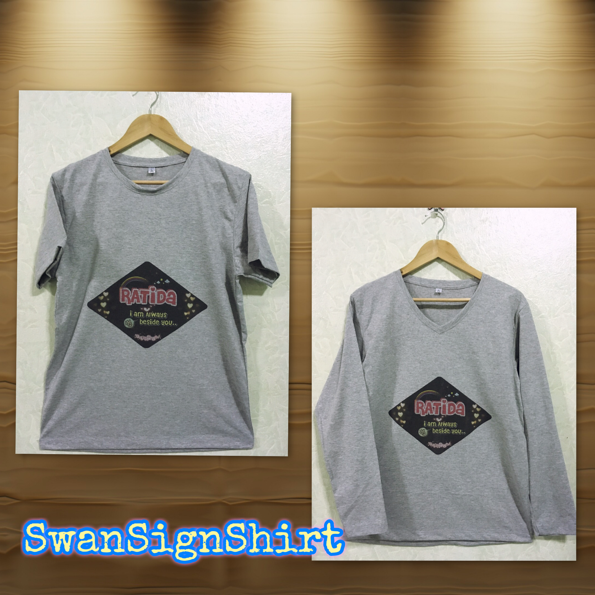 เสื้อยืด แขนยาว-แขนสั้น เสื้อคู่รัก สกรีนลาย