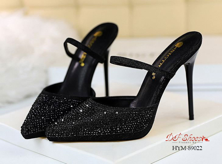 รองเท้าคัทชูเปิดส้นกลิตเตอร์ (สีทอง)