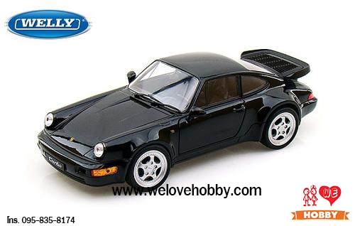 โมเดลรถ Porsche 964 Turbo สีดำ Scale 1:24