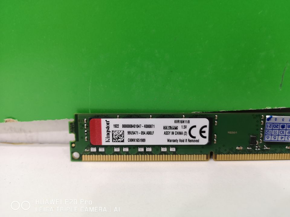 8GB. DDR3 FSB1600 KINGSTON KVR16N11/8 มือสองสภาพดีประกัน3เดือน