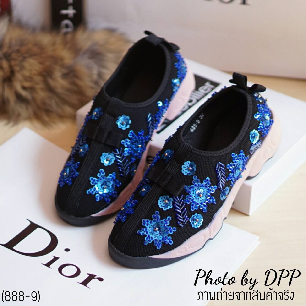 รองเท้า Dior Fusion Sneakers Snow Flake (สีดำ)