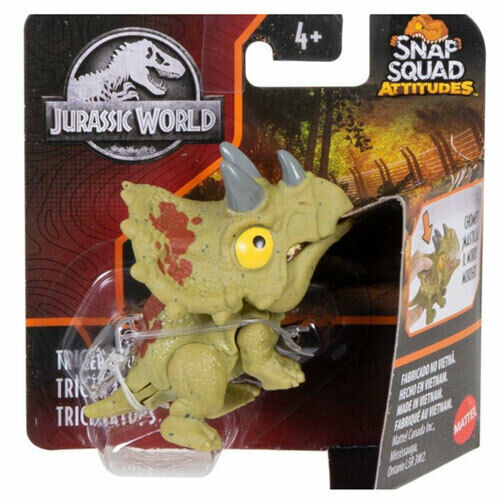 Mattel Jurassic World Snap Squad Attitudes Triceratops (GXW74) แมทเทล จูราสสิค เวิลด์ ของเล่นแอ็กชั่นฟิกเกอร์ไดโนเสาร์ ไทเซราทอปส์