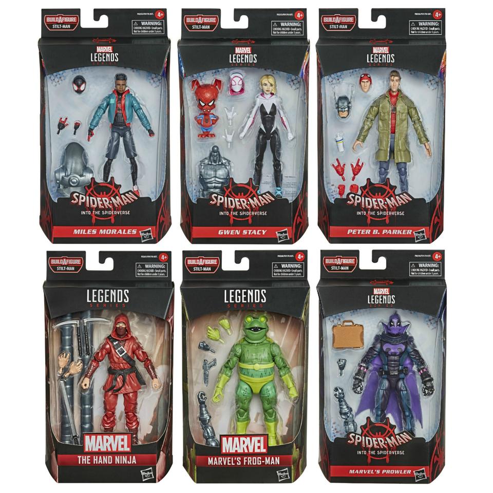 Hasbro Marvel Legends Series Spider-Man : Into the Spider-Verse Set of 6 (Stilt-Man BAF) 6-inch Figure ฮาสโบร มาร์เวล เลเจนด์ ซีรี่ย์ส สไปเดอร์แมน อิน ทู เดอะ สไปเดอร์ เวิร์ส ครบเซ็ต6ตัว พร้อมBAF ลิขสิทธิ์แท้