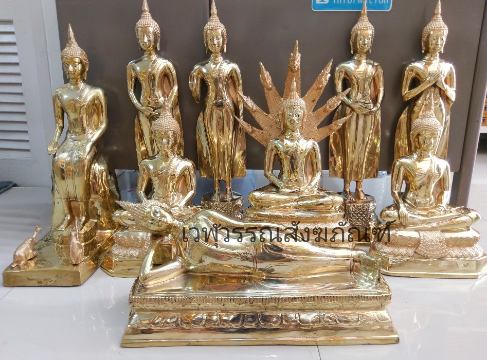 พระประจำวันทองเหลืองขัดเงา พิมพ์ 9 นิ้ว