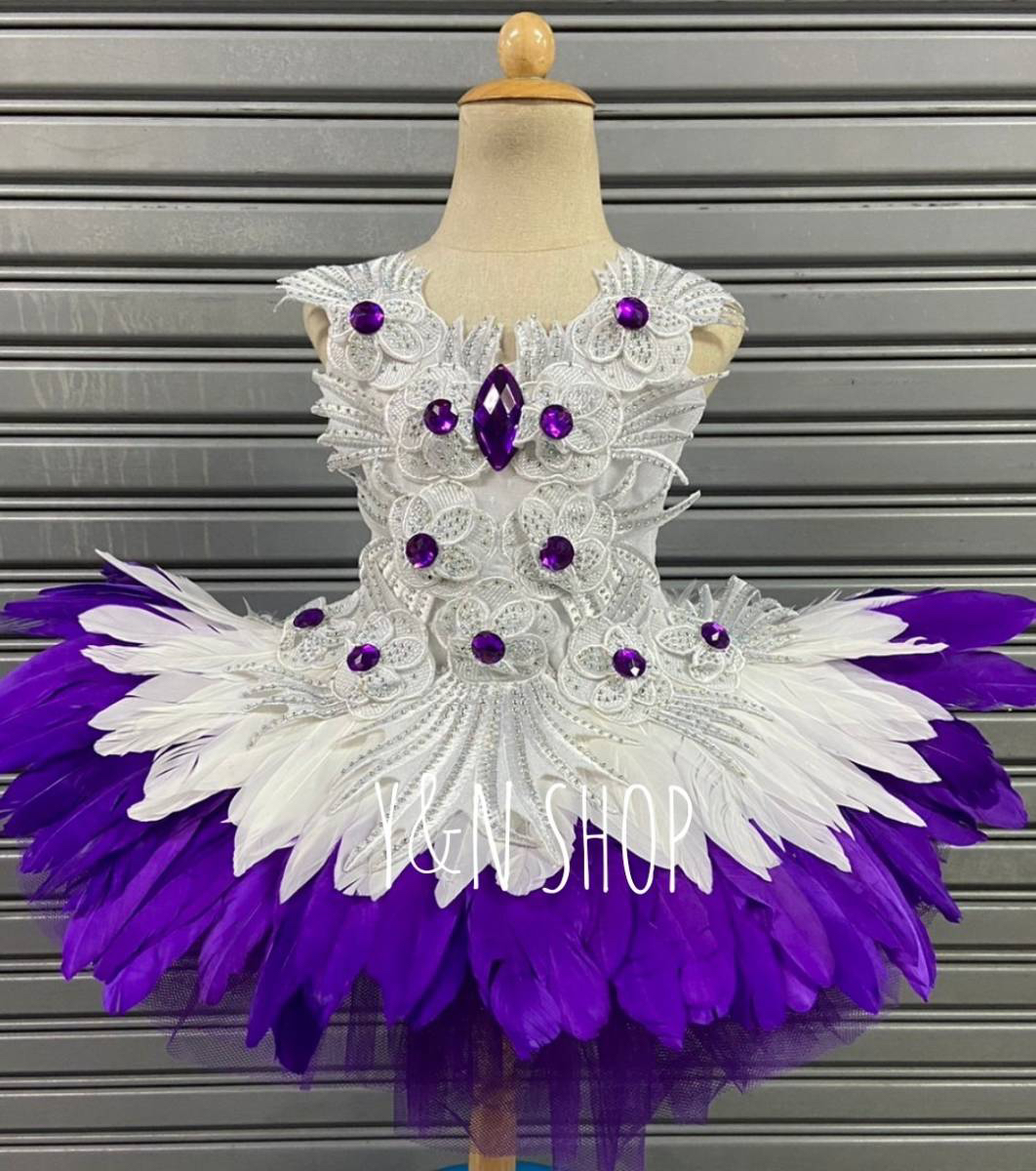 Y&NShop ชุดดรัมเมเยอร์ ชุดเชียร์ลีดเดอร์ เด็กหญิงอนุบาล-ประถมต้น ชุดขนนก