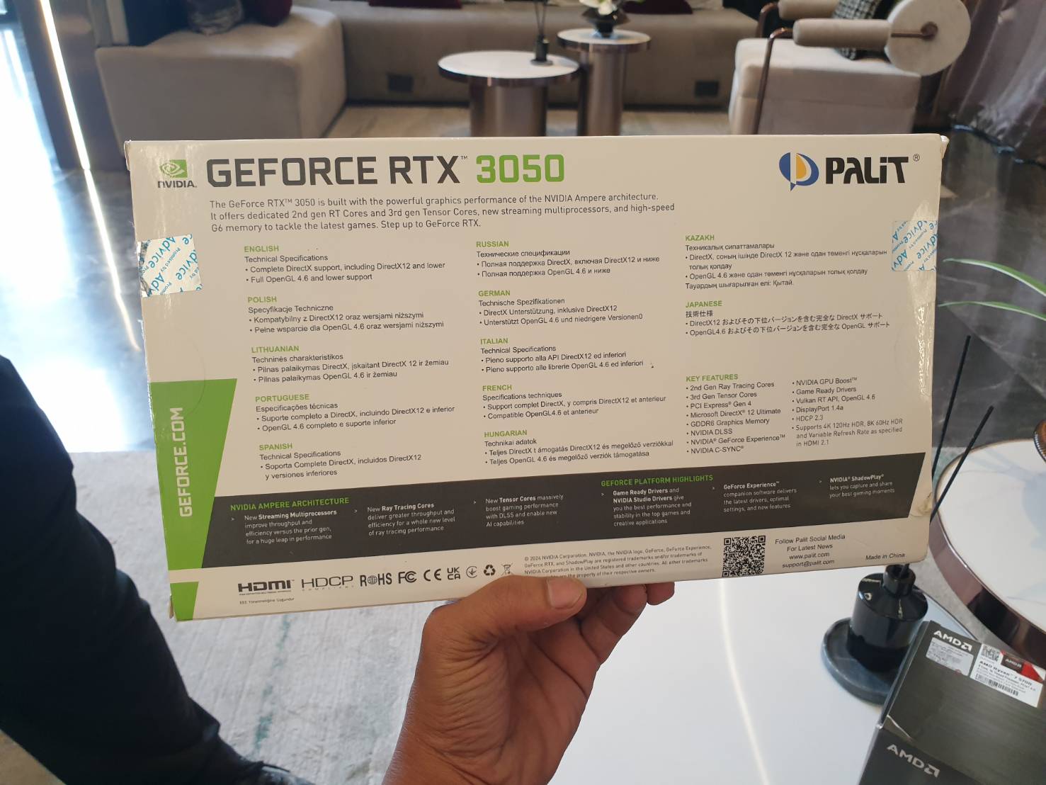การ์ดจอ Rtx 3050 Palit Stormx 6GB DDR6 ประกันเหลือ
