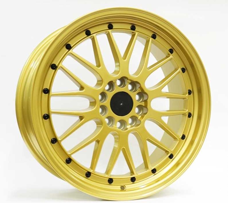 ล้อแต่งเบนซ์ BBS LM 18นิ้ว สีพิเศษ GOLD WITH BLACK RIVETS
