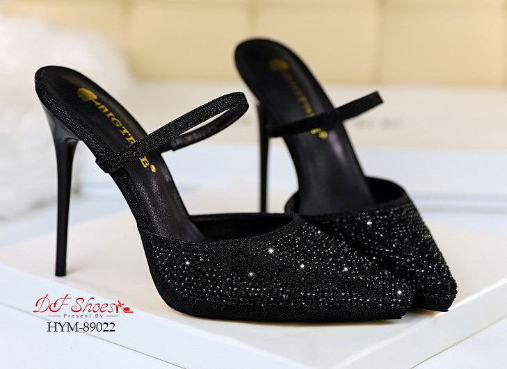 รองเท้าคัทชูเปิดส้นกลิตเตอร์ (สีทอง)