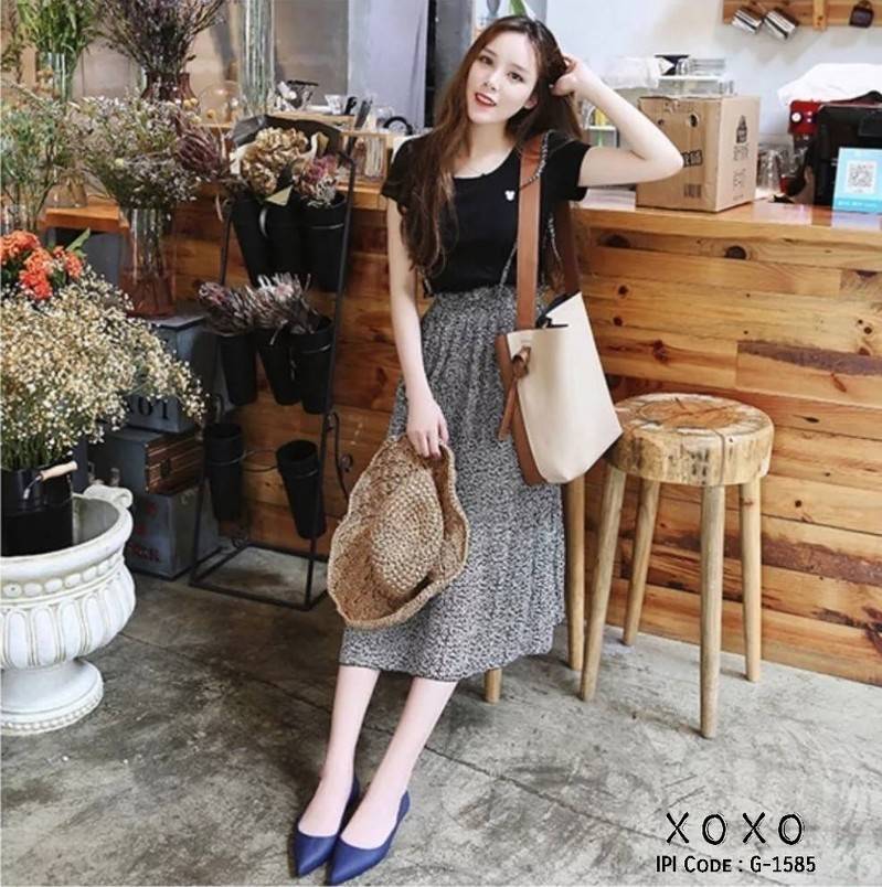 รองเท้าคัทชูpvcทรงหัวแหลม (สีดำ)