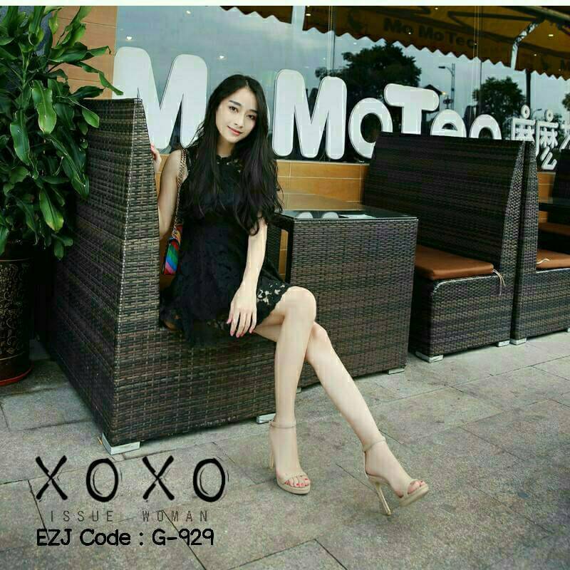 รองเท้าส้นสูงรัดข้อ Style Zara (สีดำ)