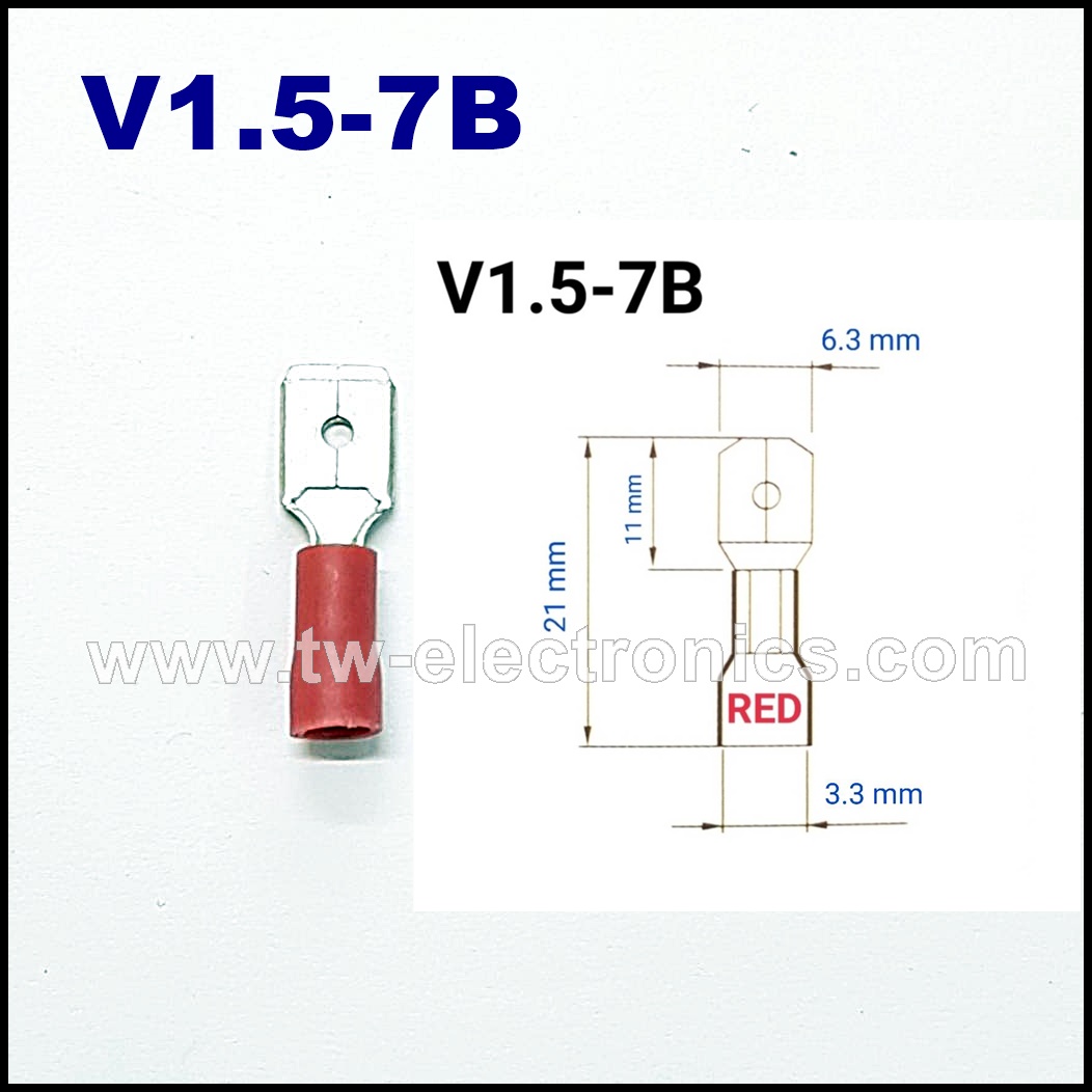หางปลาเสียบแบน ตัวผู้ หุ้ม(สีแดง) T-LUG / V1.5-7B