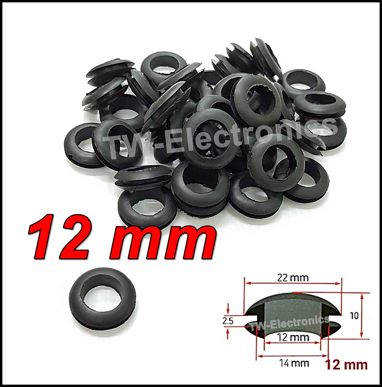 ลูกยางกันบาด 12 mm / RG121B