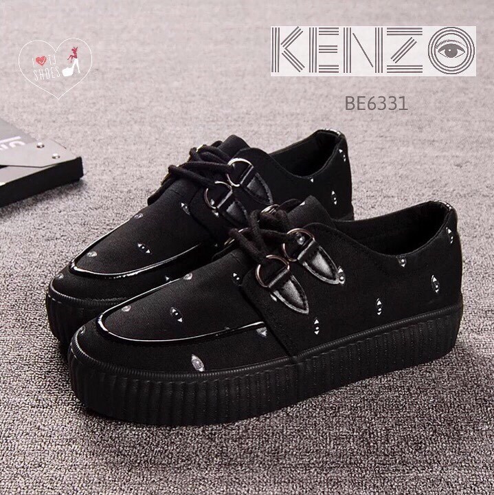 พร้อมส่ง : รองเท้าผ้าใบ Kenzoสไตล์เกาหลี (สีดำ)