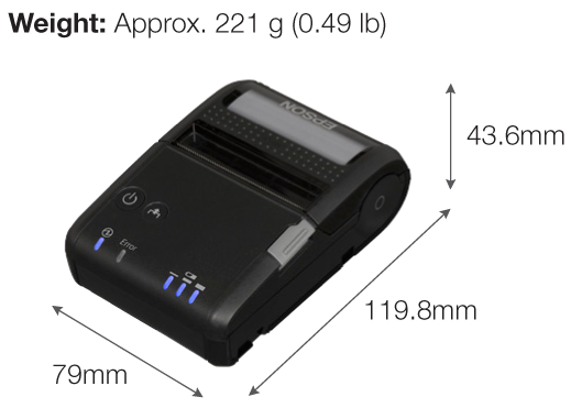ขายถูก EPSON TM-P20 (PORT WIFI) เครื่องพิมพ์สลิปพกพา สีดำ ประกันศูนย์