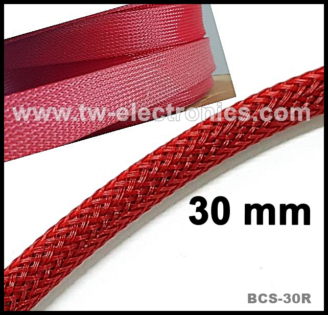 สายถัก 30 mm (สีแดง) / BCS-30R