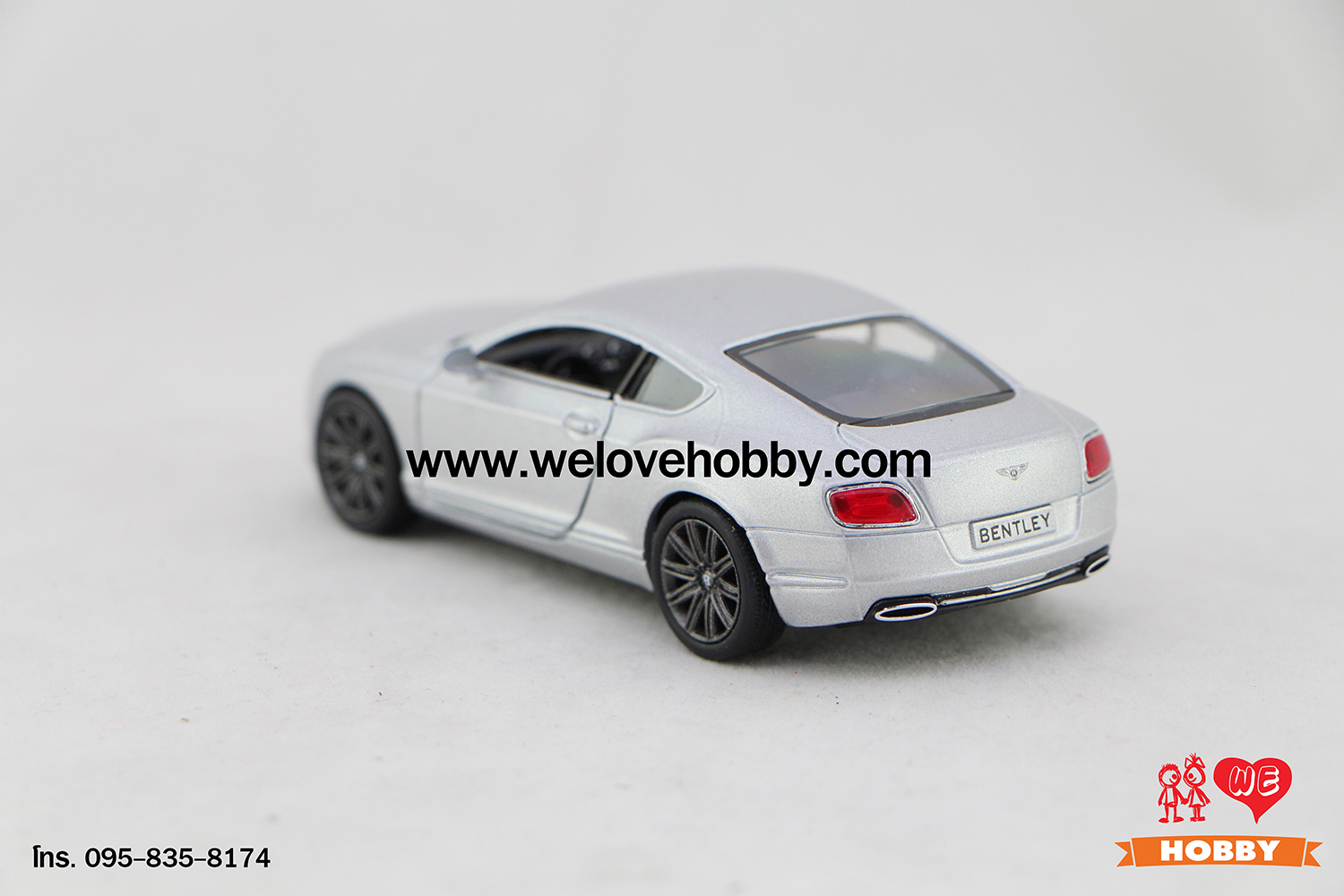 โมเดลรถซุปเปอร์ คาร์ 2012 Bentley Continental GT Speed สีเทาอ่อน Scale 1:38