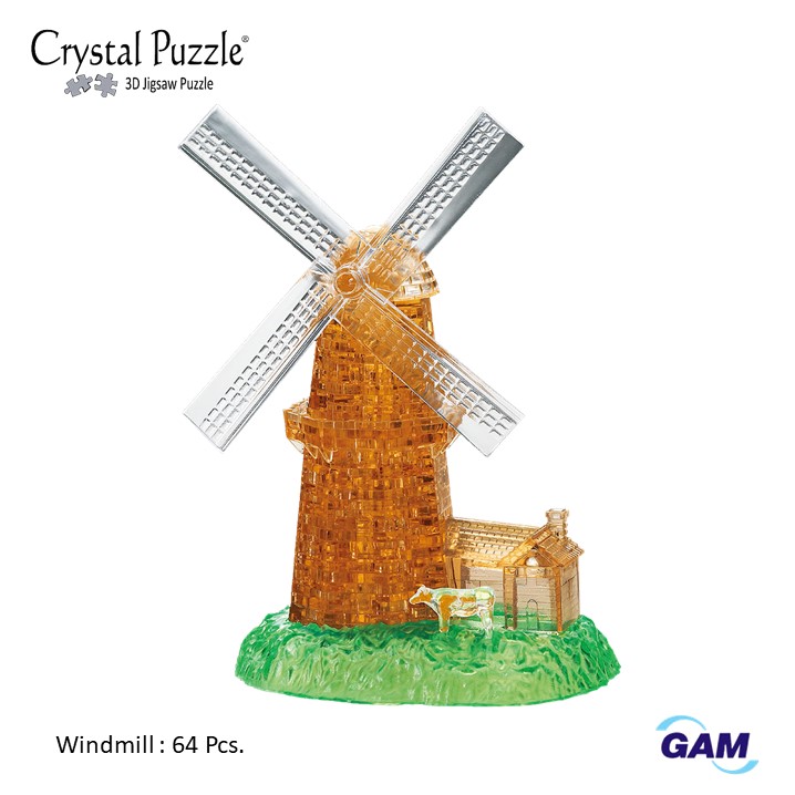 Deluxe-Windmill : 64 Pcs./3D CRYTAL PUZZLE