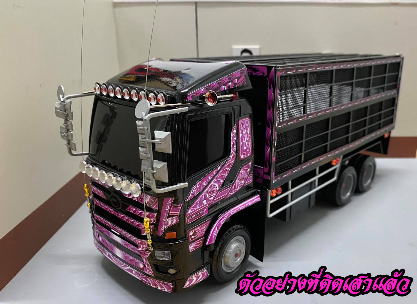 เสาธงแต่งรถของเล่น เสาลวดแต่งโมเดลรถบรรทุกจำลอง เสาอากาศสิบล้อจิ๋ว truck toy pillar